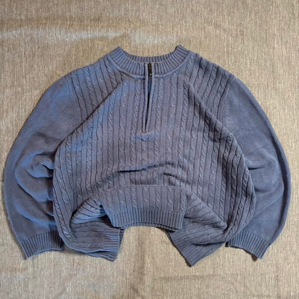Carroll Reed blue cable knit sweater - 3XL